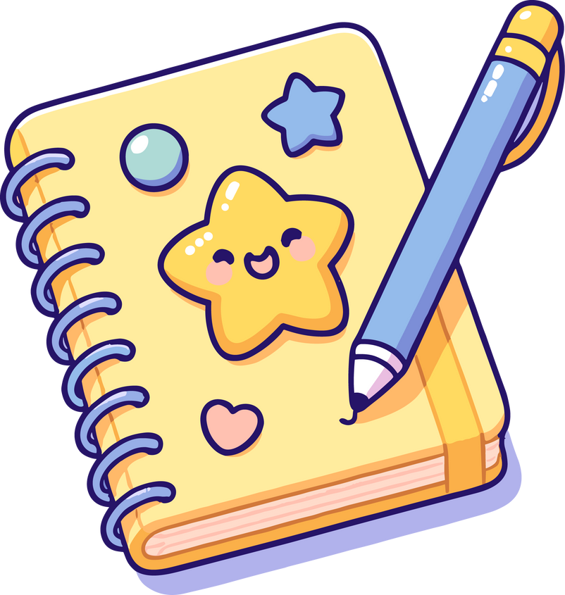 Cute Notebook Cartoon Character
